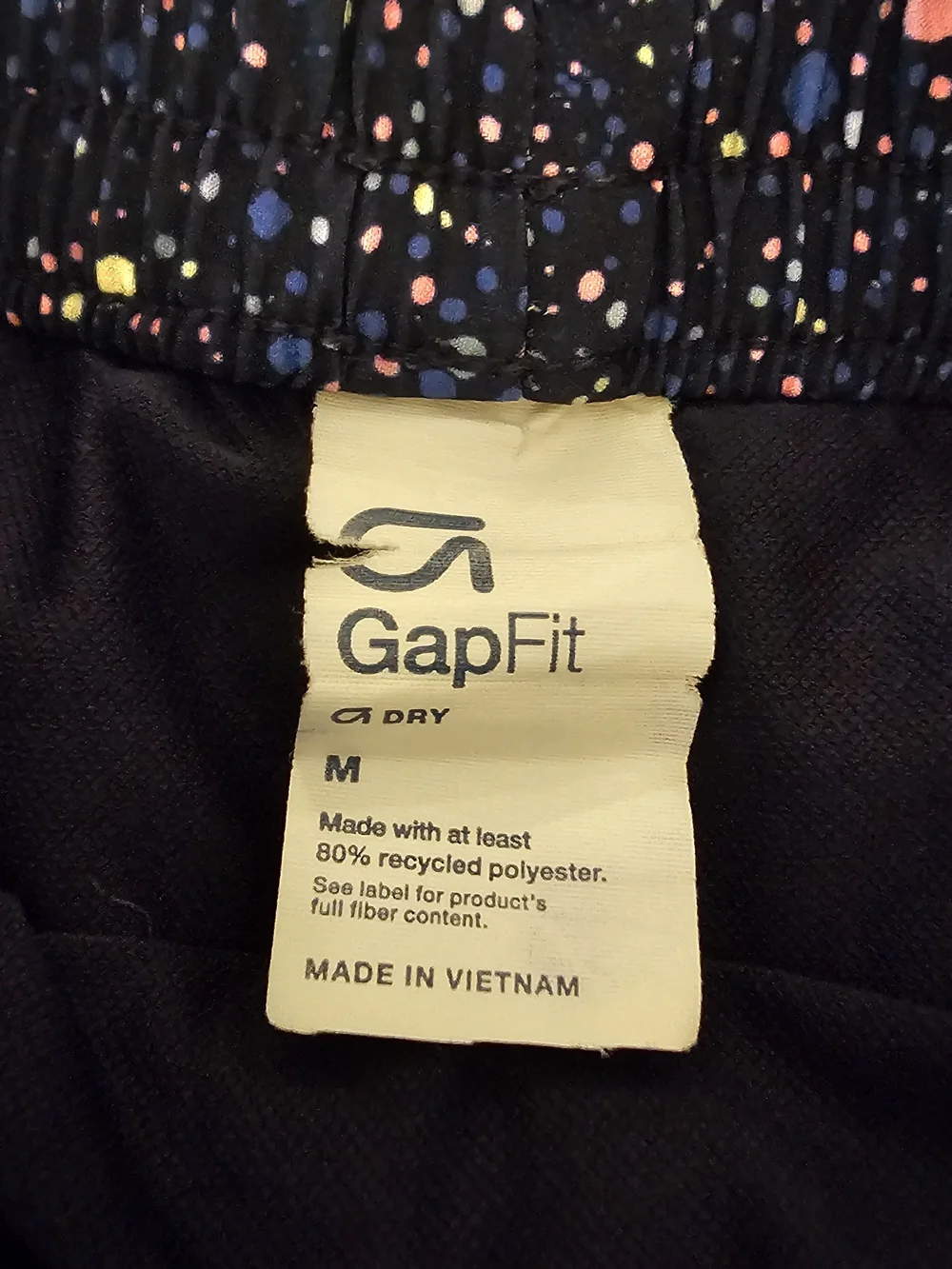 Adorable Gap Fit Girls Lined Active Run Shorts Quick Dry Navy Blue Splatter M 8